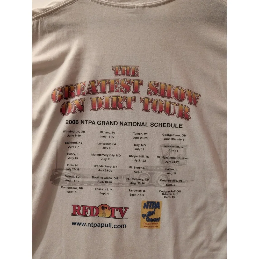 Jerzees Tractor Pulling T-Shirt Mens XL White Good 2006 NTPA Racing Graphic Tee